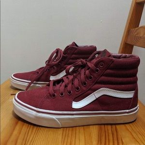 Burgundy hi top vans